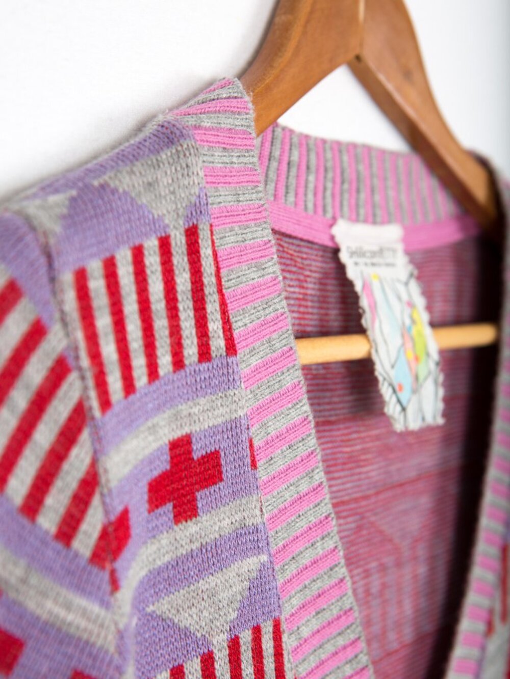 SHiliconfETTi° Quirky Graphic Knit Cardigan Cute Pink Bunny Pockets Size XS - Picture 4 of 13